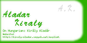 aladar kiraly business card